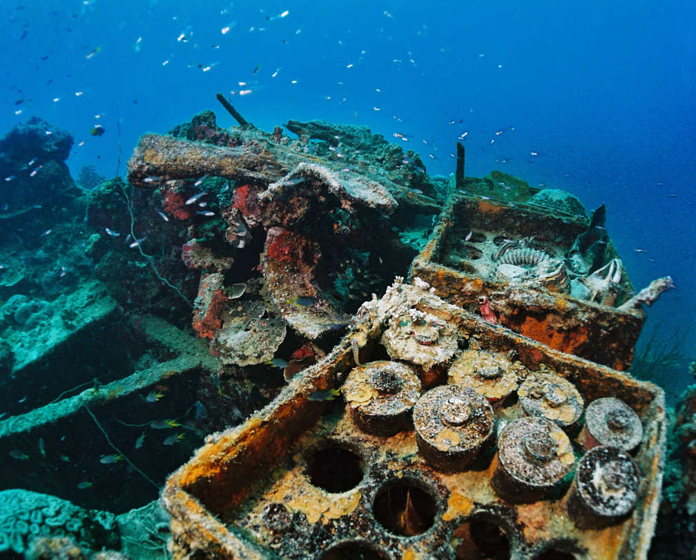 Rests of a WWII war ship in Palau